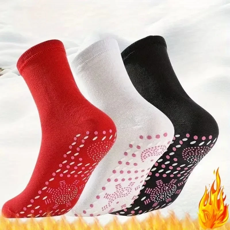 

1-10pairs Self-Heating Socks Instant Warmth Unisex Foot Warmers Machine Washable for Cold WeatherOffice Skiing Portable Heater