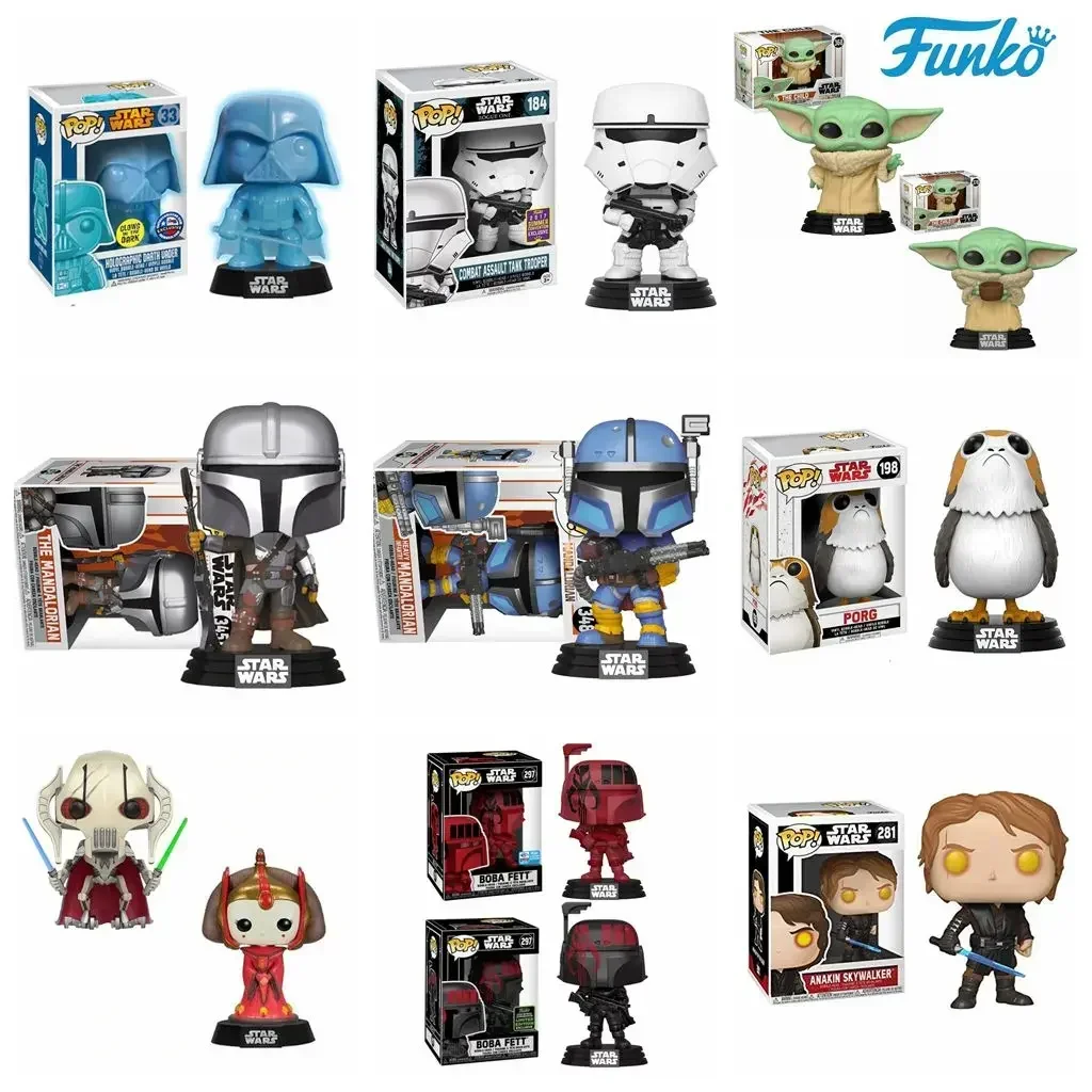 FUNKO Star Wars figuras de juguete el niño Yoda Chewbacca Darth Vader Stormtrooper K-2SO JYN ERSO PORG Luke Skywalker Leia juguete de acción
