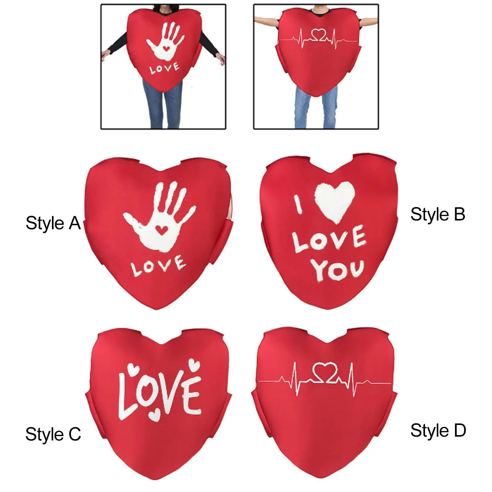 ハートコスチューム レッド 男性用 女性用 大人用 バレンタイン コスプレ衣装 小道具用