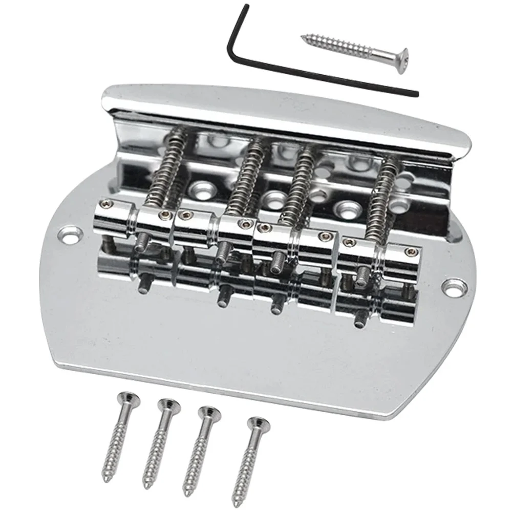 

Bass Guitar Bridge Tailpiece Metal Fixed Saddle Replacement For Guitar Parts Lightweight Durable Tuning Accessory