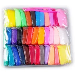 Conjunto de brinquedos de plasticina argila clara para crianças, argila seca ao ar, DIY criativo, Playdough Handgum macio, presentes educativos, 36 cores