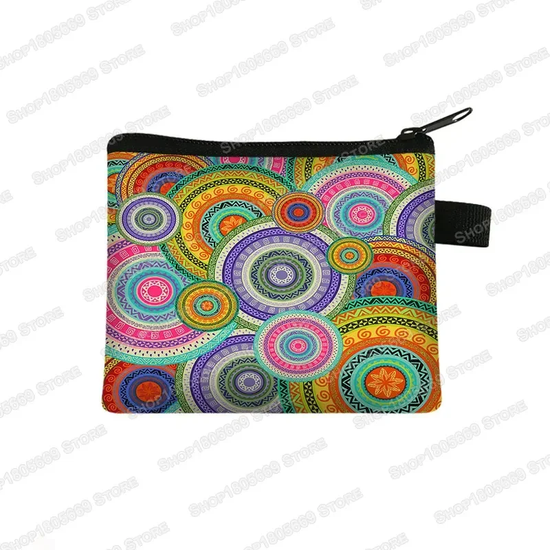 Bohemia Style Ladies Coin Purse 3D Printing African Girl Coin Bag ID Credit Card Wallet Gift