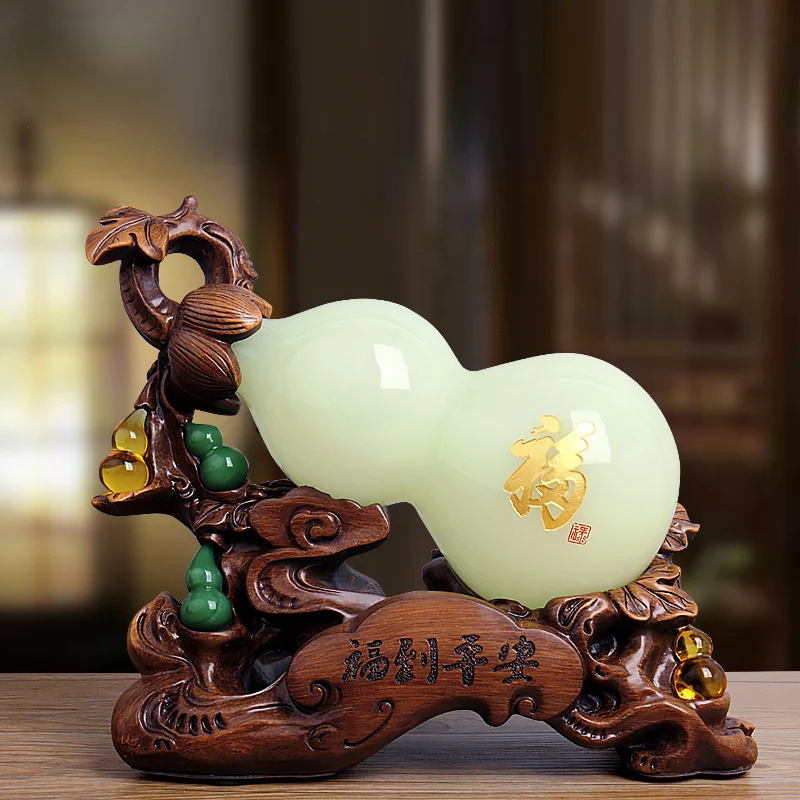 

Zhaocai glazed jade gourd home living room entrance wine cabinet decorations ornaments housewarming opening gift crafts