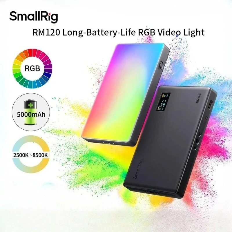 

SmallRig RM120 Super Long-Battery-Life RGB Video Light Portable All-in-One Design Ultrathin RGB Light 2500K ~ 8500K 3808