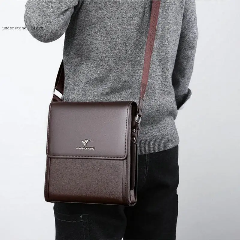 Pu Leather Porter Cross Messenger Designer Luxury Crossbody Side Phone Bag Pouch Men's Business Shoulder Bag