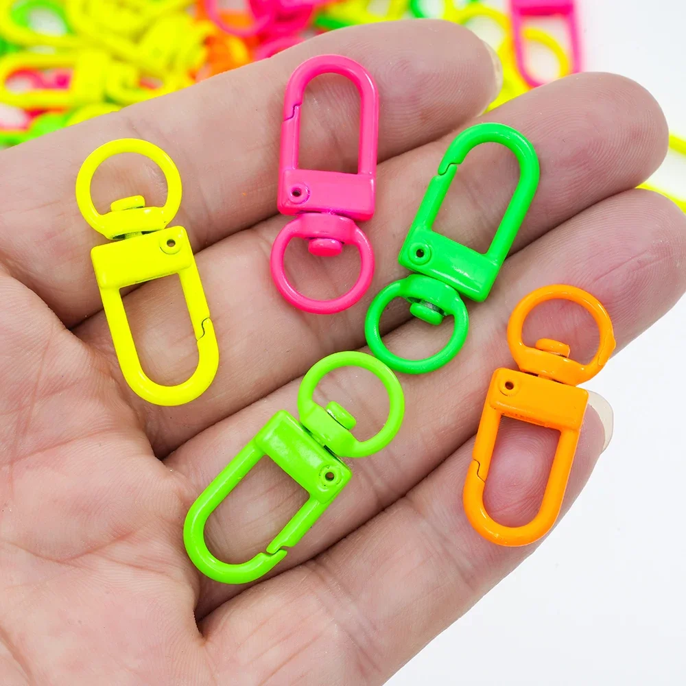 5pcs Flourescent Colorful Lobster Clasps Hooks Key Chain Dolls/Label Hand Tag Connector Fits Jewelry Making DIY Accessories