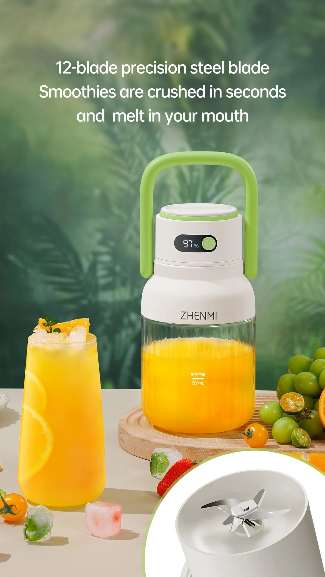 ZHENMI J15 Large-Capacity Portable Blender and Juicer