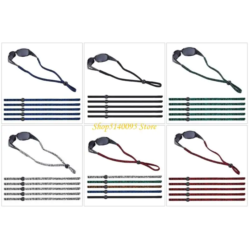 

DXAE 6Pcs Sunglasses Holder Band Adjustable Clasp Water Resistant Sports Retainers for Diving Boating Water Sports
