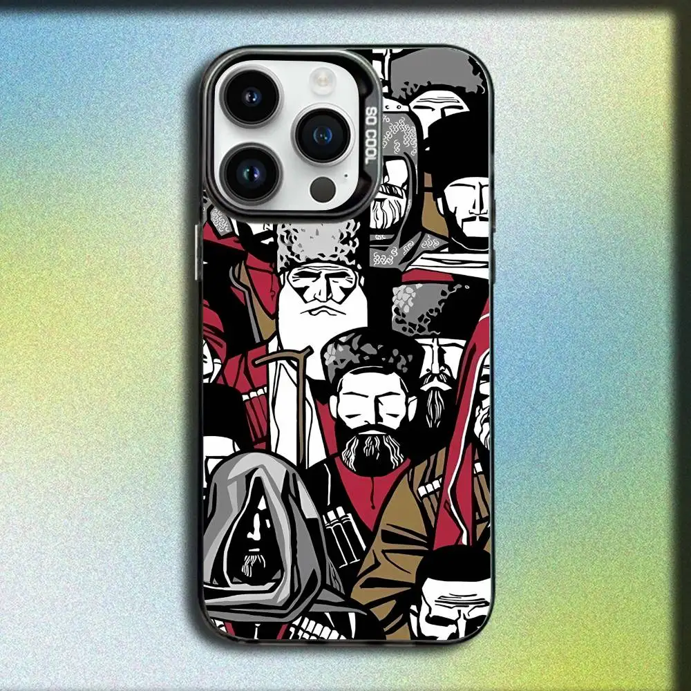 เคสโทรศัพท์ลายธงชาติเชชเชน สำหรับ iPhone 17,16,15,14,13,12,11,Pro,Max,Plus,E,SE4,Air,Mini สีดำ กล่อง IMD