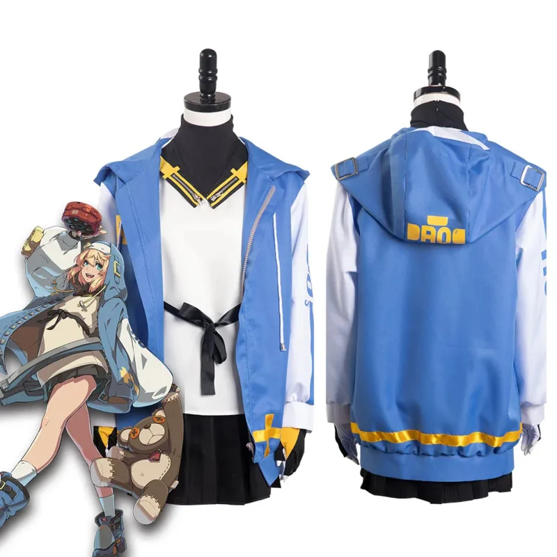 Guilty Cos Gear Strive Bridget Cosplay Costume Hoodie Skirt Outfits Female Girls Halloween Carnival Party Suit Disguise AS3672