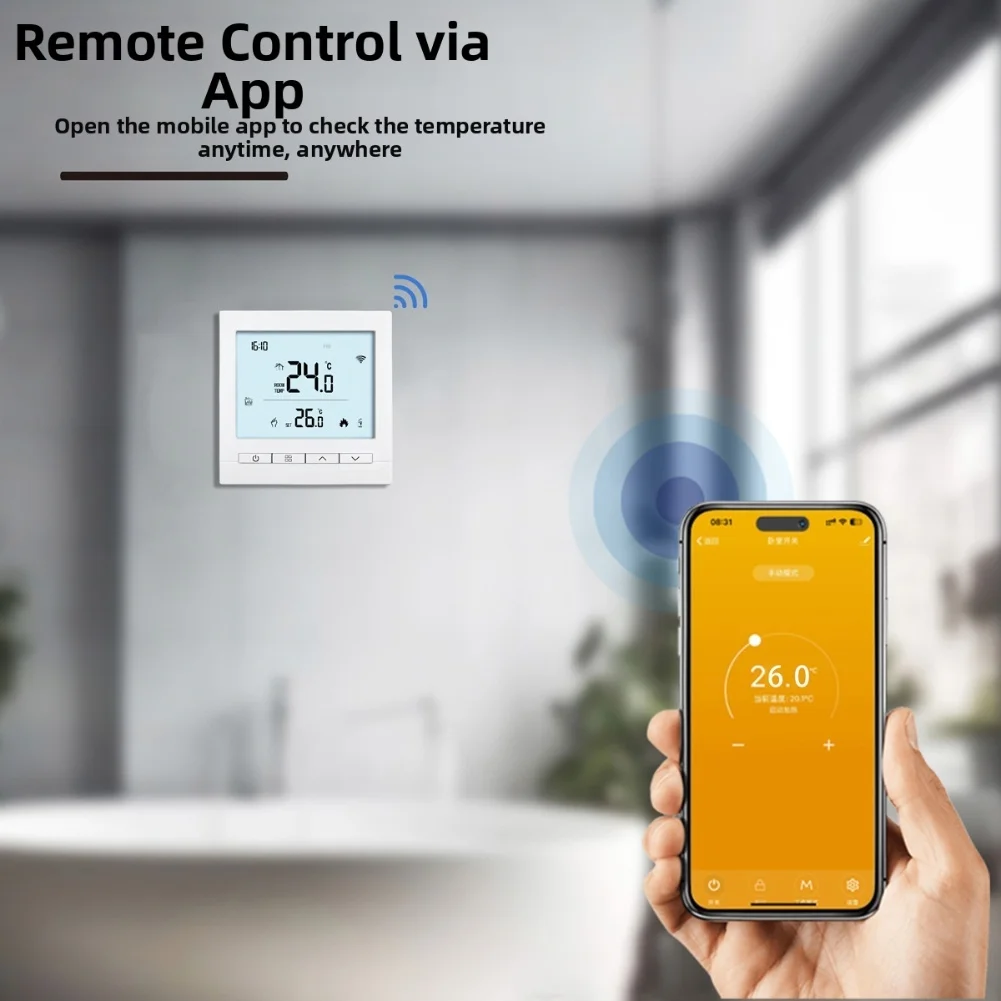 Home Automation Thermostat For Alexa Smart Temperature Control 8.5 X 8.5 X 4 Cm Adjustable Temperature Range Child Safety Lock