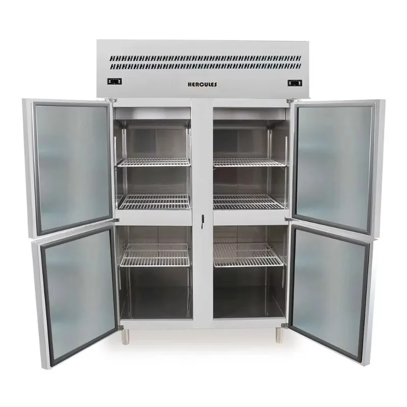 

2025 Commercial Kitchen Dual Temperature Four Half Doors Upright Refrigerator Stainless Steel Air-Cooled Upright Refrigerator