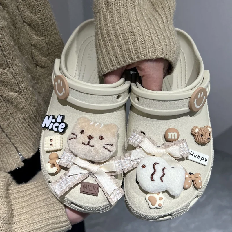 

New 3D Plush JIBBITZ Kitty Themed Shoe Charm Set Perfect for Beach and Shoe Decoration, Ideal Gift for Birthdays, Christmas