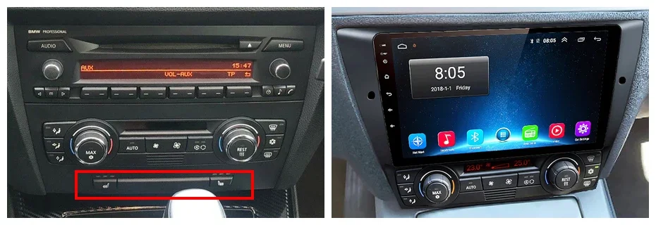 Junsun 360 ° Panorama-Kamera-Autoradio für BMW 3er Serie E90 E91 E92 E93 2005-2013 Kabelloses CarPlay Android Auto Stereo GPS RDS – Detail 2