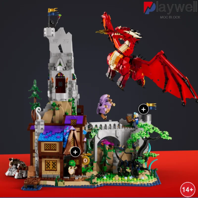 Ideen Dungeons Dragons Red Dragon's Tale Modellbausteine Ziegel Spielzeug für Kinder Geschenke für