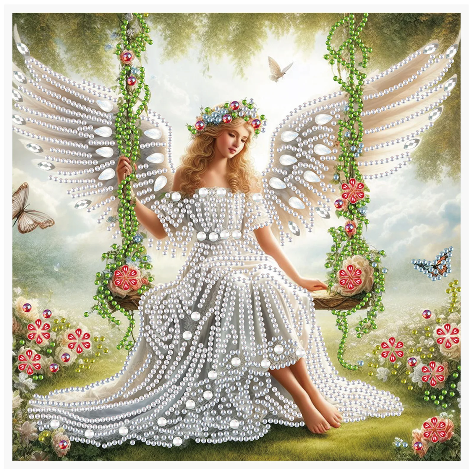 DIY Swing Angel Special Shape Diamond Art Kits for Beginners and adults,Diamond Art Painting Kits for Home Wall Decoration Gift