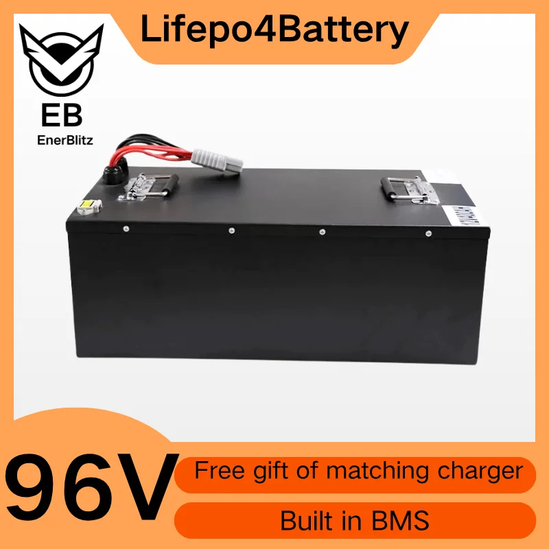 

Литиевый аккумулятор EB 96 В 50 Ач Lifepo4 BMS 32S 102 В для инвертора AGV, скутера, мотоцикла, 8000 Вт, вилочного погрузчика + зарядное устройство 5А