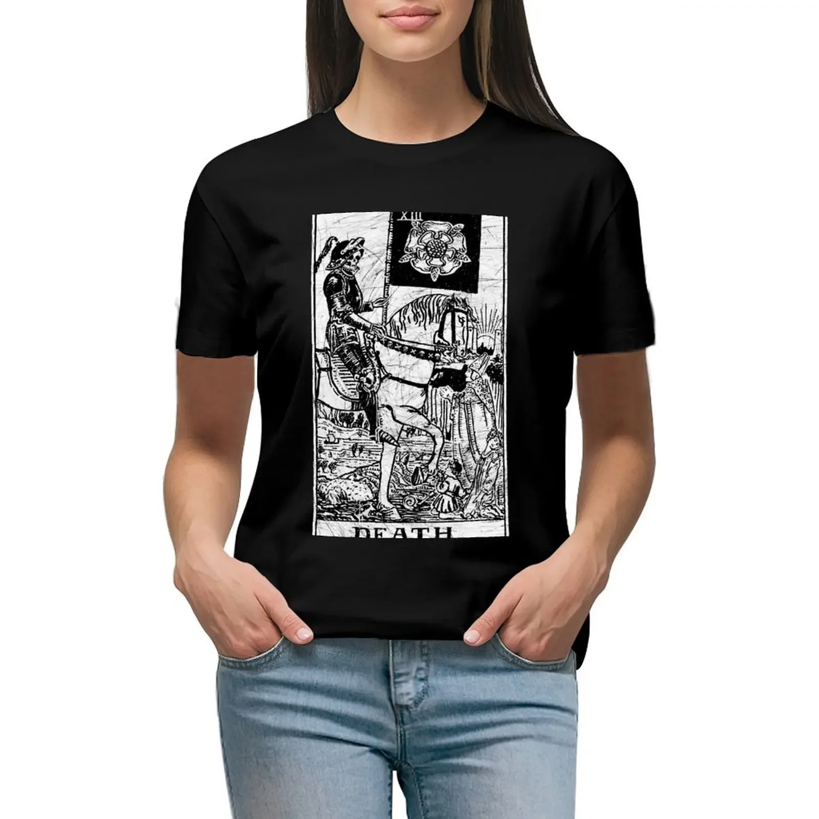 Death Tarot Card - Major Arcana - fortune telling - occult T-Shirt plain blanks summer clothes cute t-shirts for Women