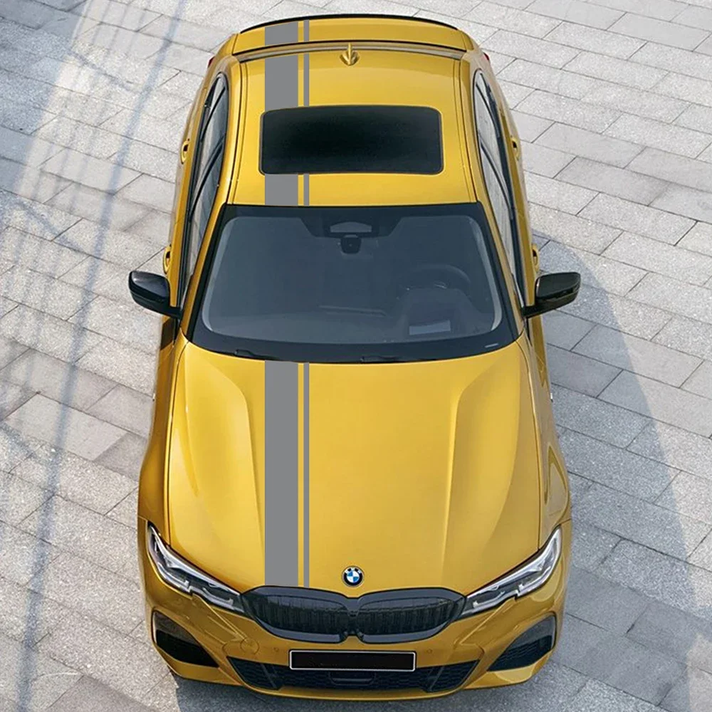 غطاء محرك السيارة بونيه سقف الجذع عدة طويلة سباق شريط ملصقات لسيارات BMW 3 سلسلة M3 E90 F30 G20 شارات الفينيل اكسسوارات ضبط السيارات