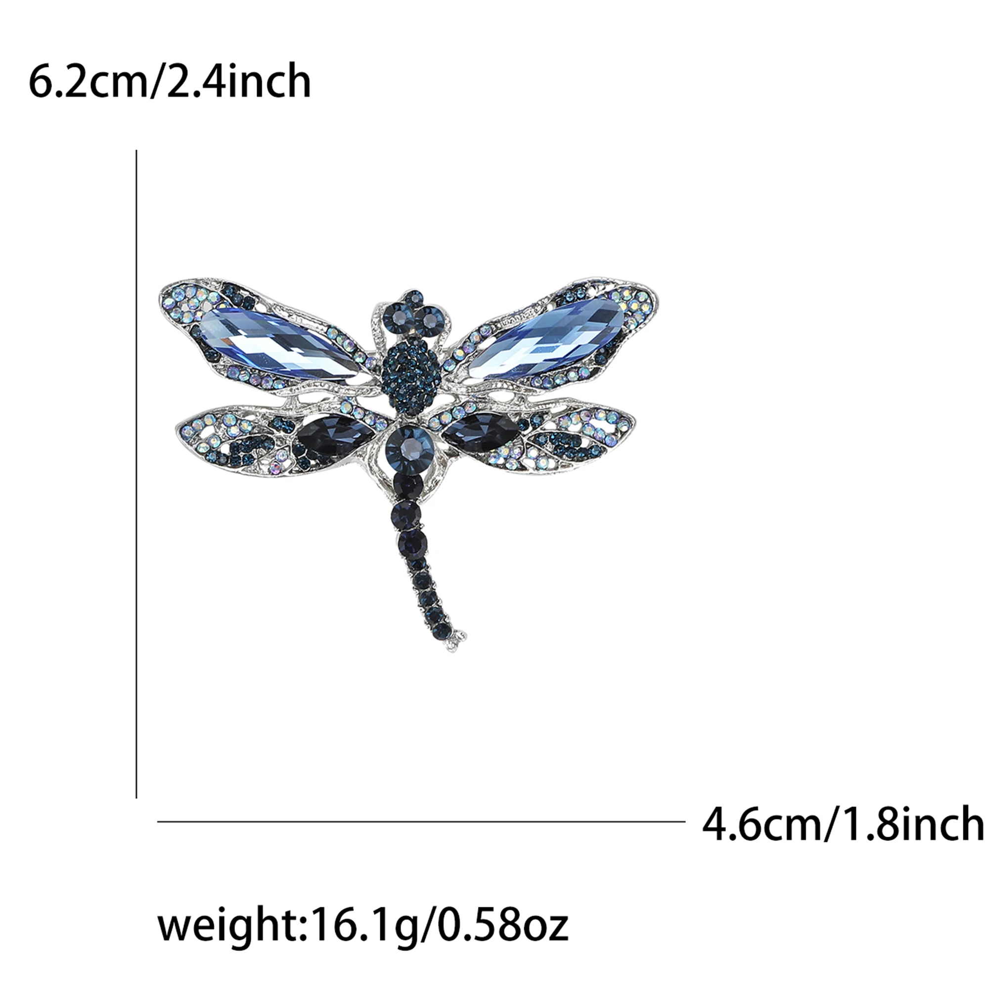 Rhinestone Dragonfly Brooches for Women Unisex Crystal Glass Insect Pins Banquet Party Backpack Gifts Jewelry Accessories image 4