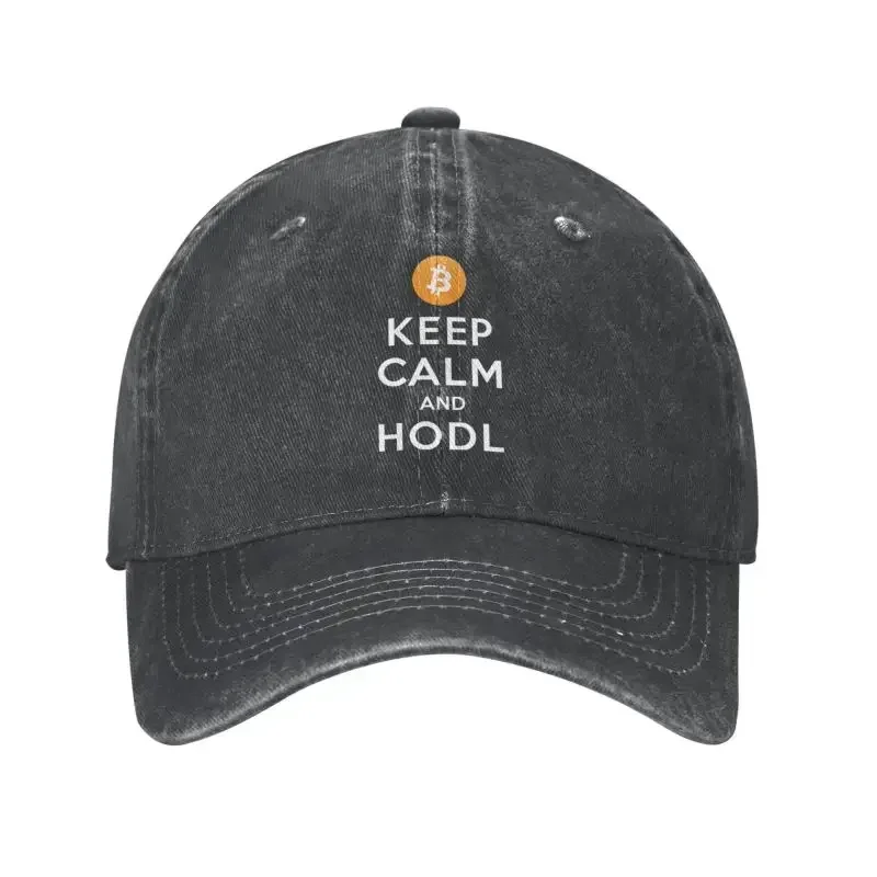 Personalized Cotton Bitcoin Cryptocurrency Crypto Btc Baseball Cap for Men Women Adjustable Keep Calm and HODL Dad Hat Sports