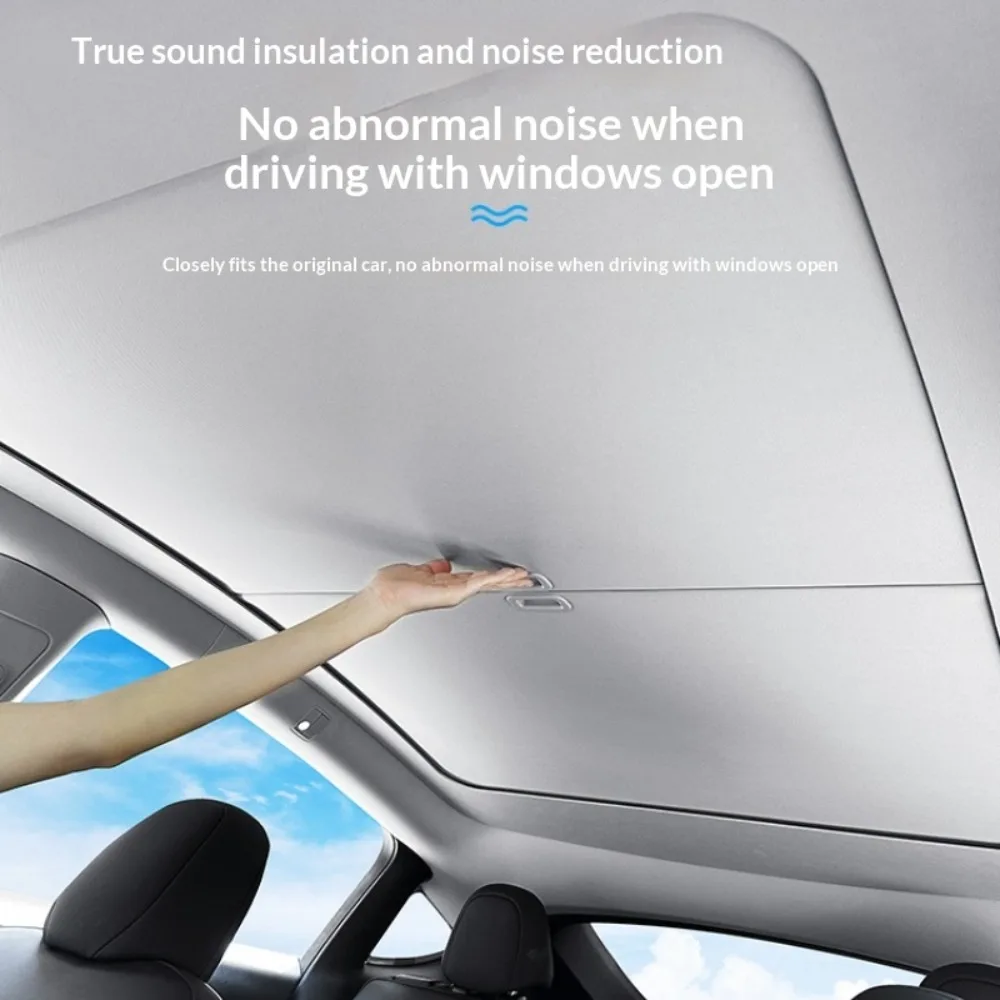 For Tesla Y/3/YL Flush Mount Retractable Sunshade Roof Sunscreen Protection Heat Insulation Manual Sun Visor Cover Accessories