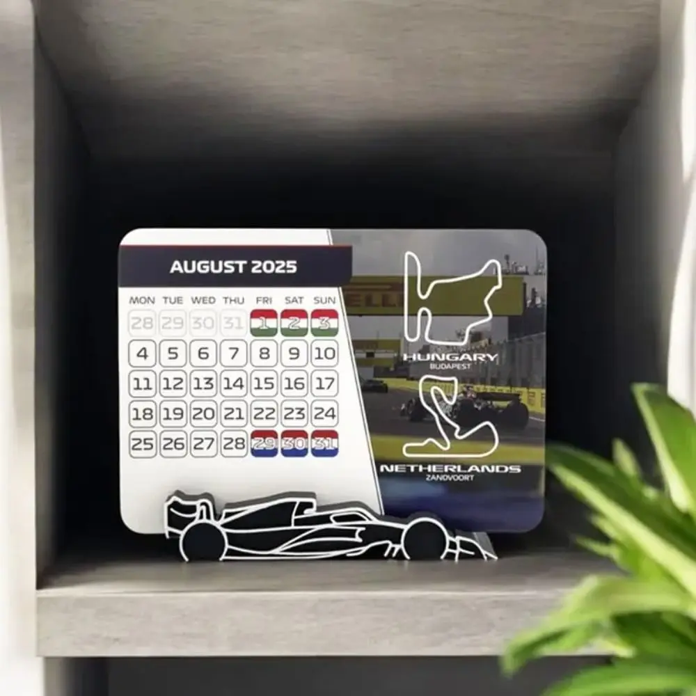 

2 Pcs Trendy Car Racing Desktop Calendar Experience Thrill Motor Calendar with Bracket Cool Calendar Office