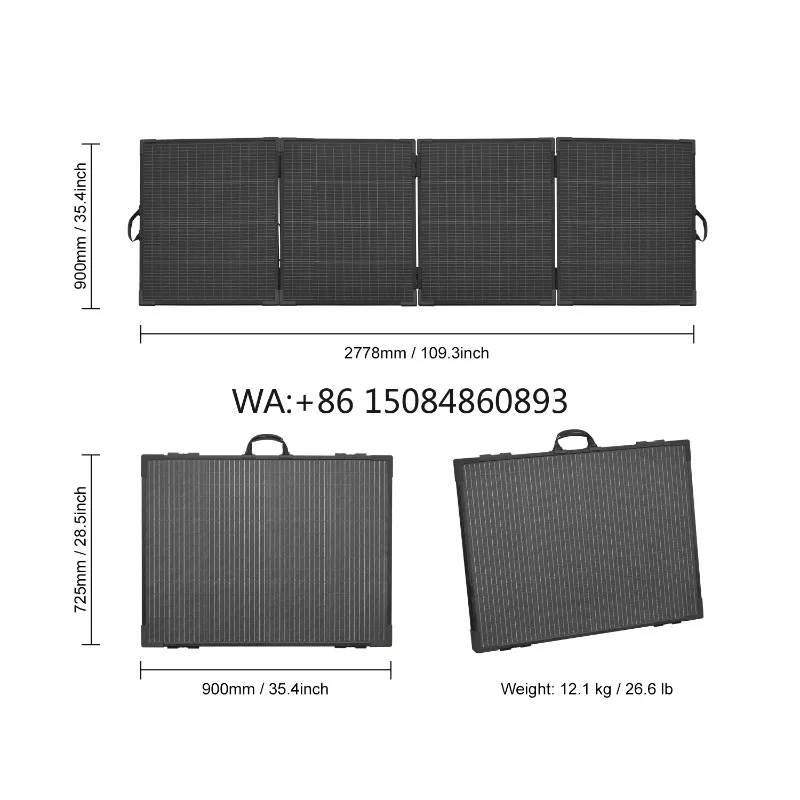 

Легкая складная солнечная панель 400 Вт, двусторонняя, высокоэффективная, для кемпинга, автодомов и автономного питания