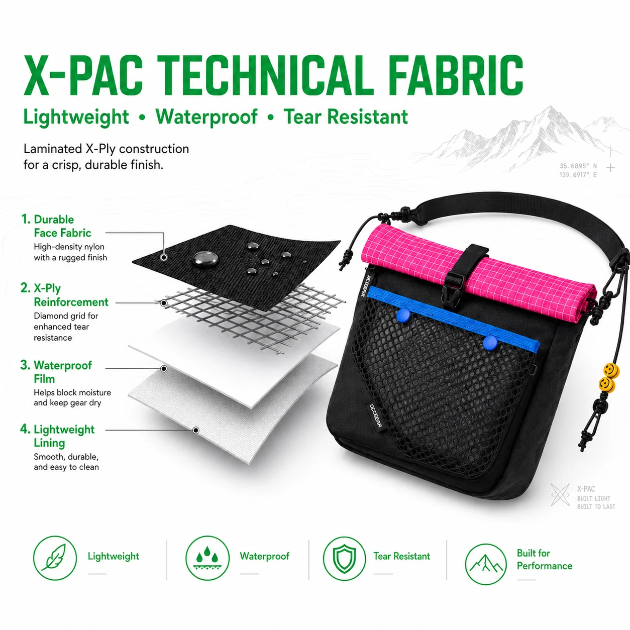 Sac bandoulière X-Pac 180g ult - Hiking Backpack Waterproof avis et prix