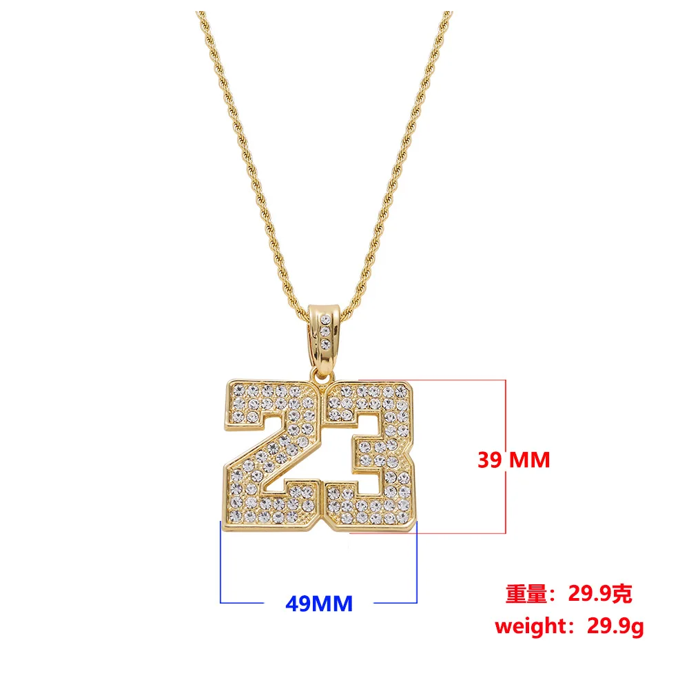 DIY accessories Europe and the United States cross-border popular hip-hop hiphop jewelry diamond basketball 23 pendant fashion u