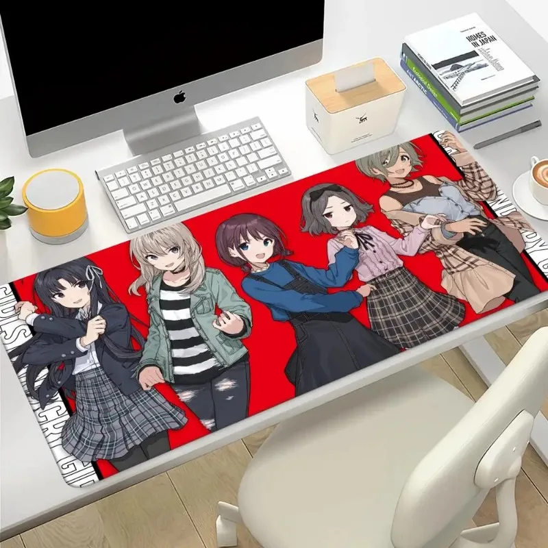 Girls Band Cry Large Gaming Mousepad Keyboard Gamer Mouse Pad Office Learning Lock Edge Thickening Table Anime Mousemat