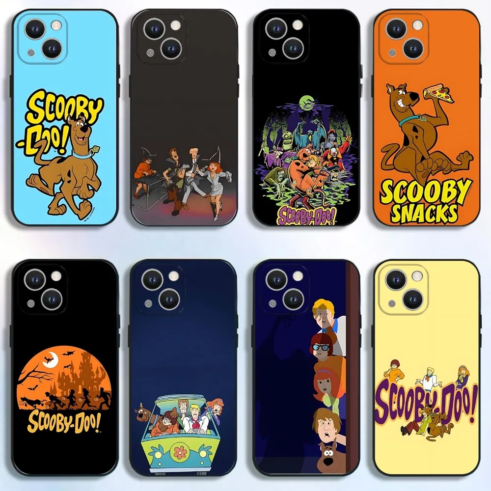 

S-Scoo-Bys-Dooes Phone Case For iPhone 16,15,14,13,12,11 Plus,Pro Max,XS,X,XR,SE,Mini,8,7,Soft Silicone Black Cover