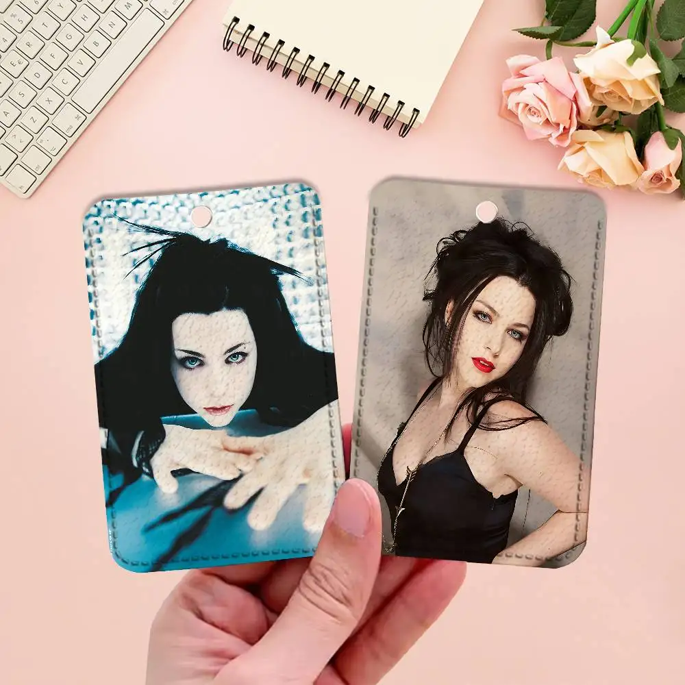E-Evanescence Fallen A-Amy Lee Custom Access Card Case Leather Card Holder Transportation Card Case