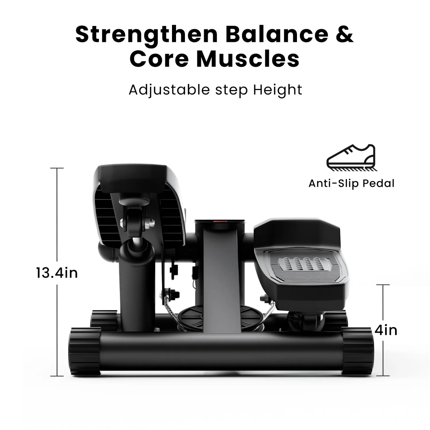 

Mini Fitness Stepper, Hydraulic Fitness Stepper with Resistance Bands and Display, Silent Design, Weight Capacity 300LBS, Portab