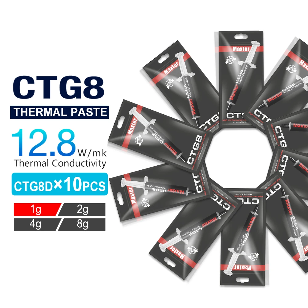 Original Maxtor CTG8 4g Thermal Conductive Grease Paste 12.8 W/MK For Computer PC Laptop CPU GPU Video Card Chips Cooling