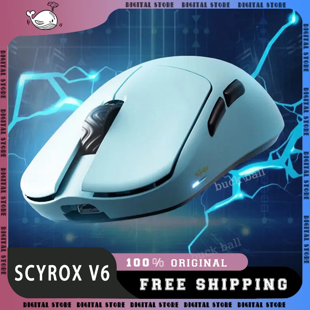 Scyrox V6 Mouse Gaming Mice Lightweight Wireless Mouse Ergonomic Mouse Customized Low Latency For Esports Gamer Pc Accessories