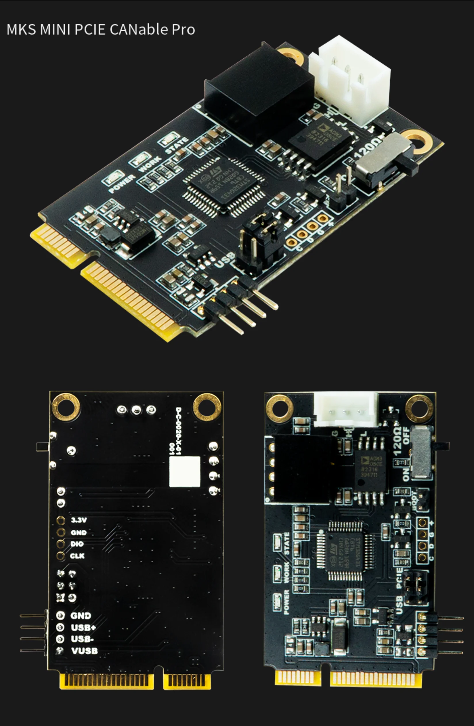 MKS CANable 2.0 USB zu CAN Adapter Analysegerät CANFD SLCAN SocketCAN CANdleLight Klipper 3D-Drucker-Teile – Detail 5