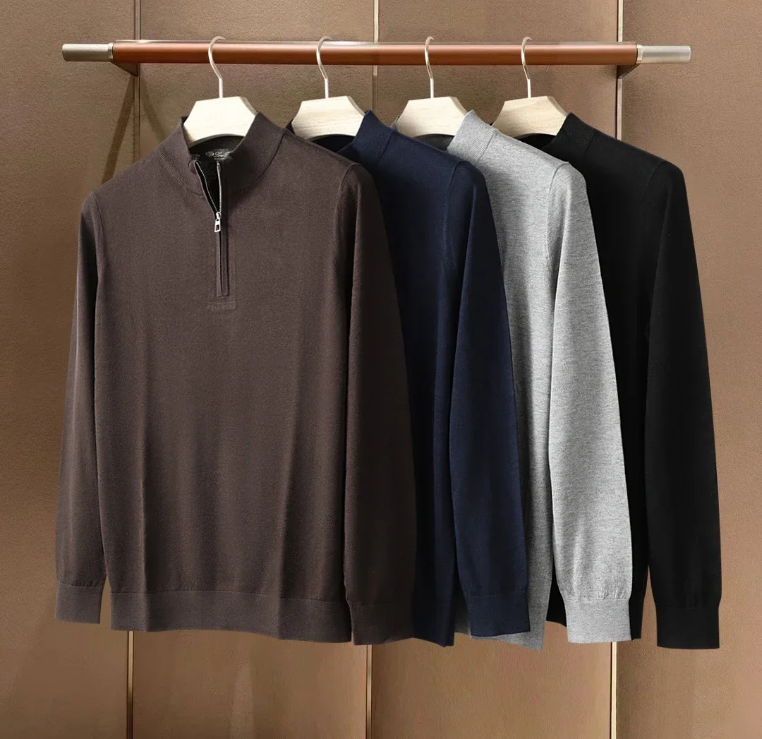 BILLIONAIRE BLKA CPTG T-Shirt wool men 2025 Autumn Winter new fashion keep warm zipper outdoors size M-XXL long sleeve