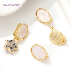 18K Gold Plated Oval Earwires Brass Earrings Clasps Hooks Fasteners For DIY Earring Jewelry Making,Accessories For Earrings