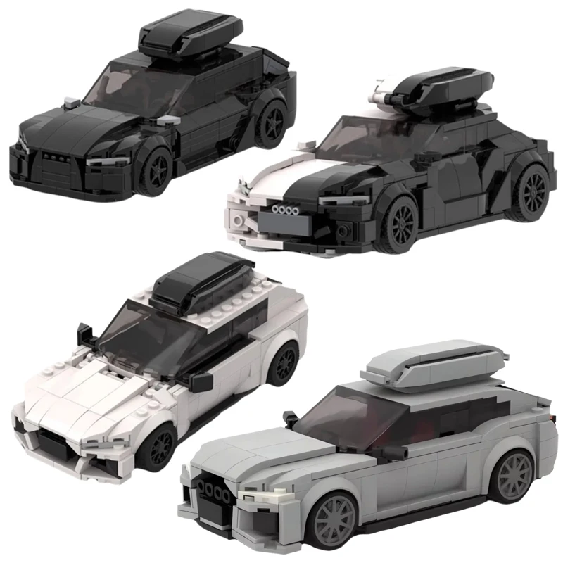 MOC Kreatives Design Mini RS6 Supersportwagen Baustein-Modell DIY Lehrreiches Montage-Spielzeug für Kinder Geburtstagsgeschenk Dekoration – Detail 3