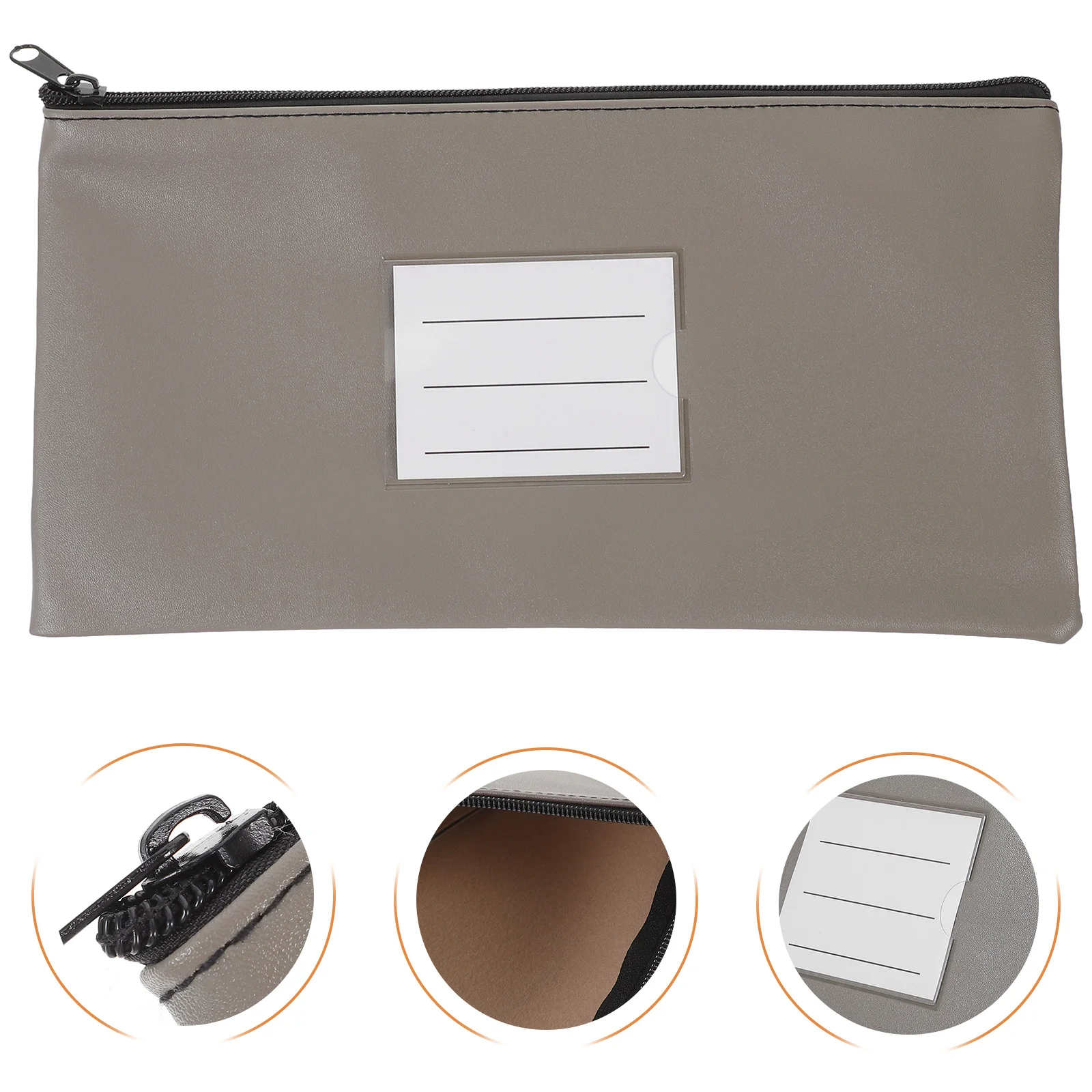 

2Pcs PU Document Bag Multi-Use Portable File Organizer Zipper Document Holder Office File Storage Pouch for Cash Certificates