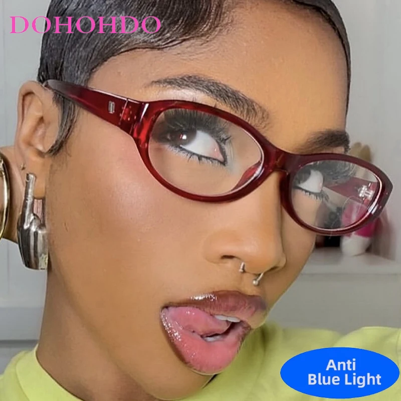 

Classic Brand Designer Oval Rivet Computer Glasses For Men Women Luxury Optical Spectacle Protection Blue Light Blocking Eyewear