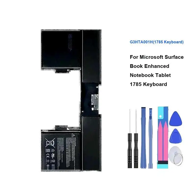 بطارية الجهاز اللوحي لجهاز Microsoft Surface Book المحسن للكمبيوتر المحمول 1785 لوحة المفاتيح G3HTA001H جودة عالية 8030Mah #2