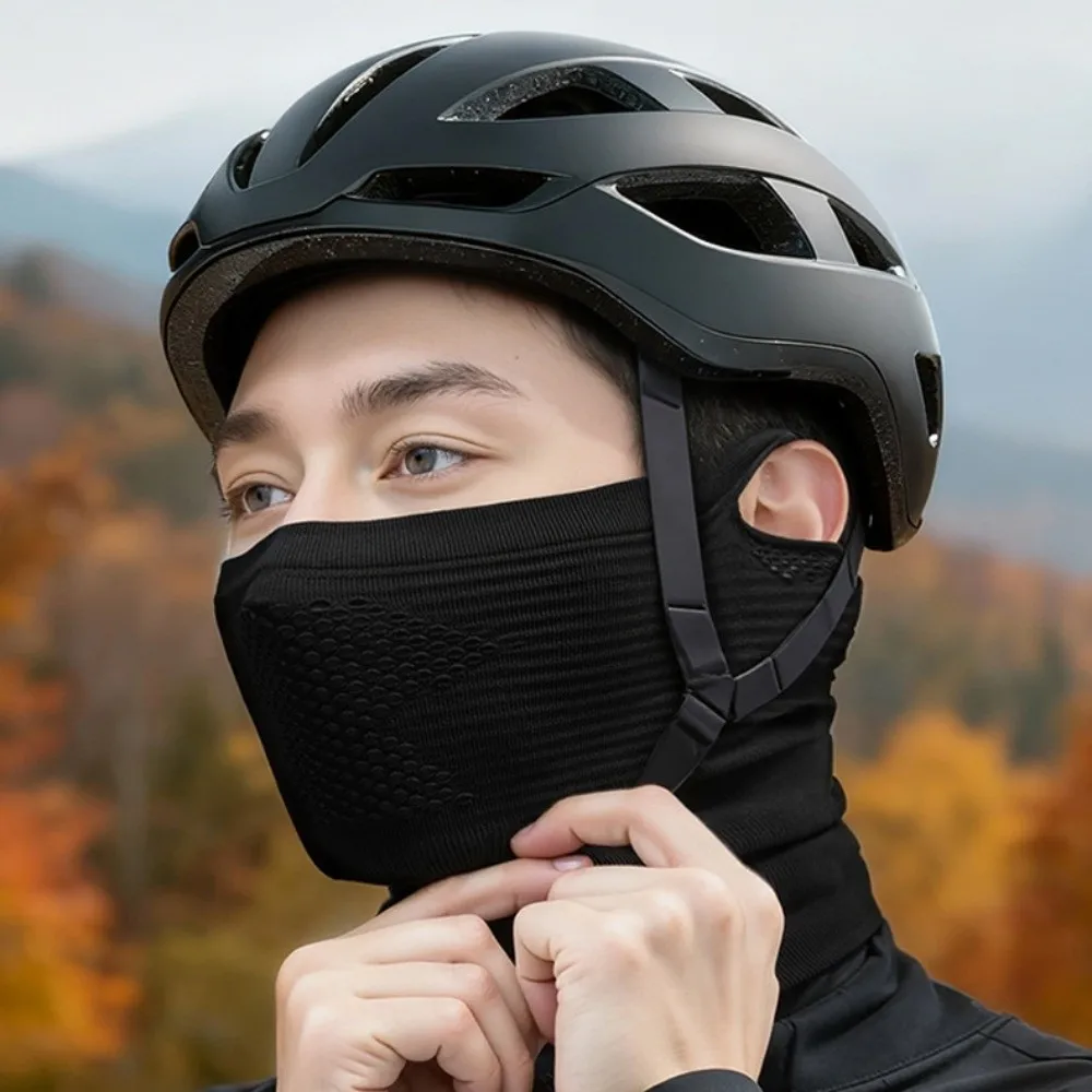 قناع ركوب دافئ لحماية الرقبة، مقاوم للرياح، شبكة مجوفة، غطاء وجه دافئ مريح للتنفس، قناع وجه لركوب الدراجات في الهواء الطلق
