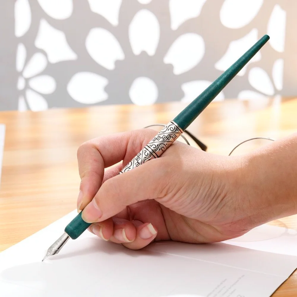 Wooden Dip Pen Holder Artistic Calligraphy Writing Instrument For Student Practice Sketching Drawing Manga Lettering