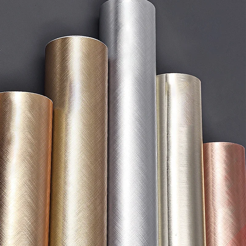 Refrigerator Door Sticker Self Adhesive Waterproof Wallpaper Metallic Fridge Color Door Room Kitchen Cabinet Renovation Sticker