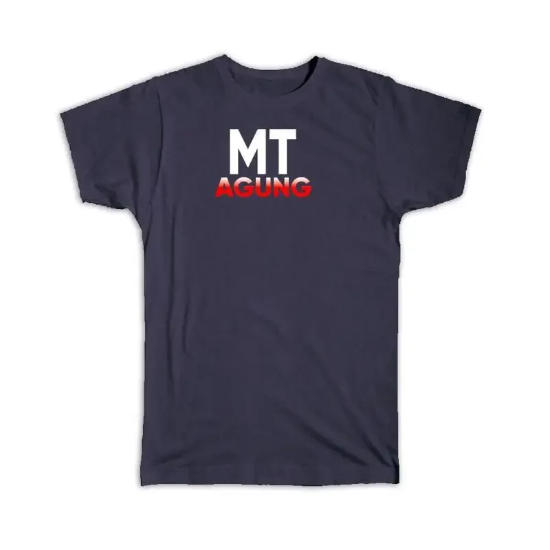 

MT Agung Bali Indonesia Red and White T shirt