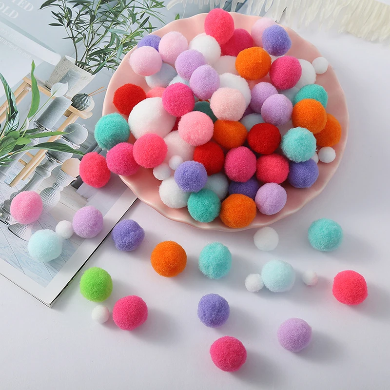 100 Pz/pacco Palline Pompon Cucito Su Accessori di Stoffa 1 CM Colore Della Miscela Pompon Pelliccia Mestiere FAI DA TE Morbido Pompon Decorazione di Cerimonia Nuziale