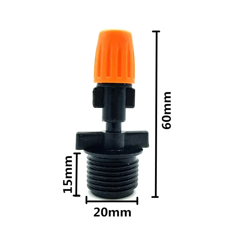 50pcs Atomizing Nozzle G1 / 2 '' Interfaces Garden Hose Plant Irrigation System Adjustable Cooling Interchangeable Tools