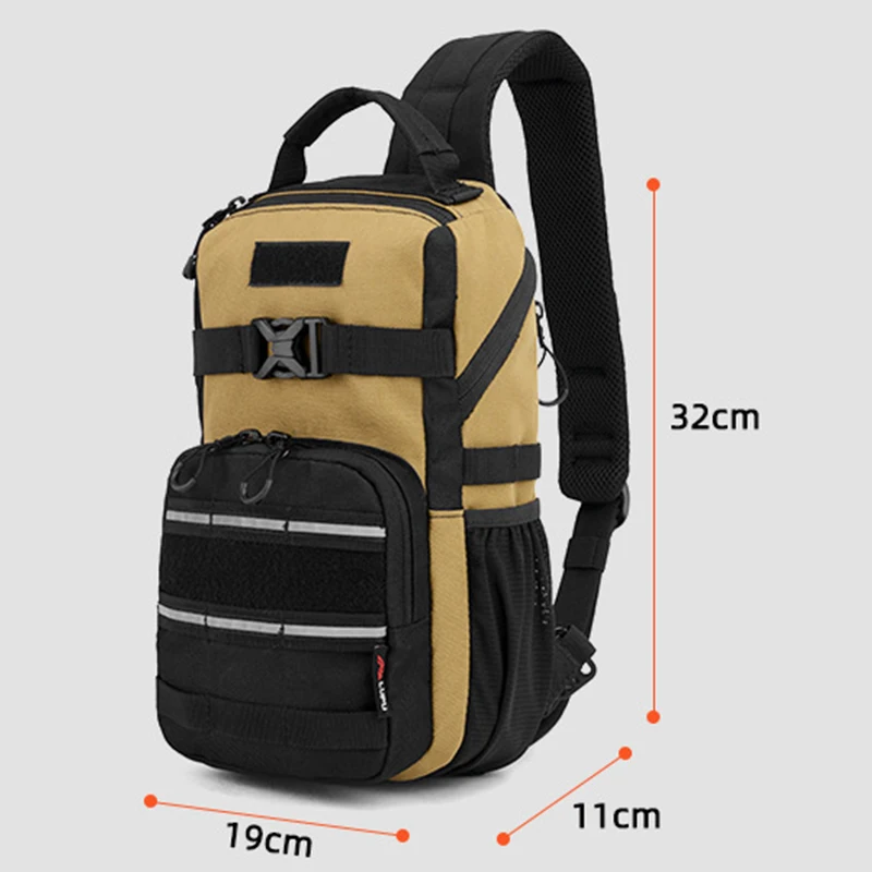 Neutral spring multifunctional chest bag, outdoor enthusiast night light, hiking shoulder bag, crossbody bag, tactical bag